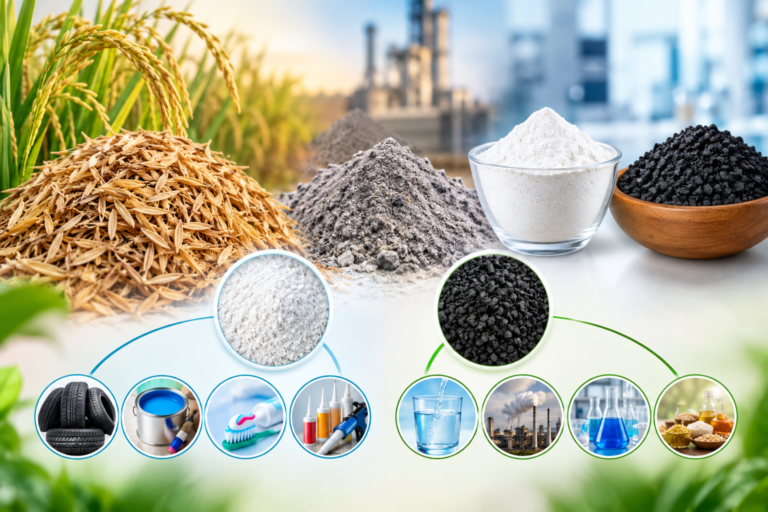 Activated Carbon and Precipitated Silica from Rice Husk Ash